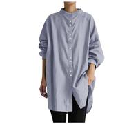 Camicia Donna Manica Lunga Camicia in Lino Donna Maglia Rossa Elegante Bianca Seta Top Estivo per Leggings Moda Abbigliamento Maglietta Cotone Corta Casacca T Shirt Verde Bluse Eleganti da Cerimonia