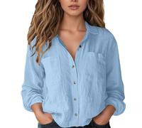 Camicia Donna Manica Lunga Camicia Lino Donna Abbigliamento Primavera Top Giallo Bluse Estive Blusa Estiva Elegante Maglia Camicette Eleganti Magliette Nere Maglietta Cotone Corta Cerimonia Camicetta