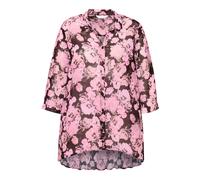 Camicia donna MIAMODA taglie forti linea A motivo rose schiena plissettata...