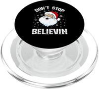 camicia Don't Stop Believing Santa Xmas Funny Christmas PopSockets PopGrip per MagSafe