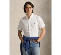 Camicia dritta in cotone piqué Bianco L Tinta unita