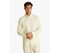 Camicia dritta in popeline a righe Giallo 3XL A righe