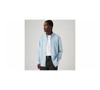 Camicia dritta oxford collo con bottoni Blu M Tinta unita