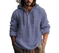 Camicia e cravatta da uomo e autunno, a maniche lunghe, tinta unita, in cotone, da uomo, Blu marino, S