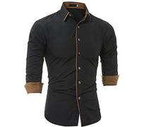 Camicia elegante da uomo a maniche lunghe Solid Slim Fit Casual Business Formale Camicie abbottonate di jeans da uomo Slim Fit Camicia abbottonata in cotone elasticizzato Top Business Regular Fit