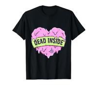 Camicia Emo Goth Pastello Dead Inside Melting Heart Yami Kawaii Maglietta con Stampa Grafica Economica, Uomo, Nero, XL