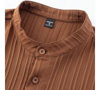 Camicia estiva da uomo a maniche corte, con colletto alla coreana e bottoni davanti, in tinta unita semplice L,M,S,XL,XXLColore unicoPoliestere