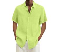 Camicia estiva da uomo Hawaii tinta unita manica corta pulsante tinta unita palangaro alla moda casual giù vacanze all'aperto magliette a maniche corte stile vestibilità ampia design semplice moda