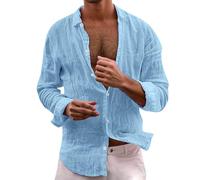 Camicia Estiva Uomo Camicia Casual A Maniche Lunghe da Uomo con Colletto Classico per L'Uso Quotidiano Perfetta per Gli Outfit Estivi Si Abbina Bene A Jeans E Chino per Uno Stile Comodo (Bu1 XXXXXL)