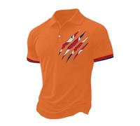 Camicia Estiva Uomo, Camicia Casual dalla vestibilità Comoda Colletto Buttondown Maniche Corte Ideale per L'Estate E per Tutti I Giorni Tessuto Traspirante E Confortevole (Arancione M)