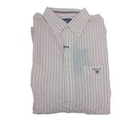 Camicia Fitted Button Down Oxford A Righe Rosa Vivo GANT 304042 Taglia M NWT