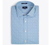 Camicia Fitted GANT Da Uomo Blu Salvia A Righe A Pois 365667 Taglia Media NWT