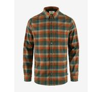 Camicia Fjällräven Lappland Stretch Flannel manica lunga arancio blu verde - S