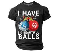 Camicia formale da uomo camicetta top campane di Natale da uomo casual 3 vacanze girocollo 3 primavera e felpa con cappuccio di design per vacanze allenamento regali di Natale, Nero , L