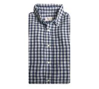 Camicia GANT RUGGER Da Uomo In Denim Scuro A Quadri HOPC 347922 Taglia Media NWT