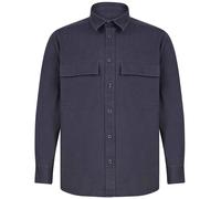 Camicia Giacca In Cotone Drill Khaki Nero O Blu Navy Overshirt Di Front Row