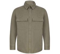 Camicia Giacca In Cotone Drill Khaki Nero O Blu Navy Overshirt Di Front Row