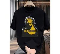 Camicia grafica vintage da uomo della rock band - Camicia nera a maniche corte con scollo rotondo e stampa "Uccidi i tuoi idoli". Maglietta casual estiva in poliestere leggero per concerti, festival, 