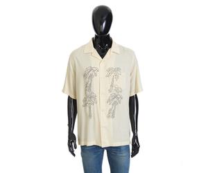 Camicia hawaiana a maniche corte CELINE 1150 $ con ricamo di palme in viscosa