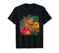 Camicia Hawaiana Capybara Tropical Beach Vacation Maglietta
