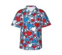 Camicia hawaiana da uomo a maniche corte con bottoni e tasca, perfetta per l'estate, la spiaggia e le vibrazioni tropicali, Nero , M