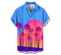 Camicia hawaiana da uomo a maniche corte estiva 2025, slim fit, per il tempo libero, leggera, casual, da spiaggia, elegante, per le vacanze, per le vacanze, divertente maglietta hawaiana da uomo senza