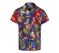 Camicia Hawaiana da Uomo, Camicia Hawaiana a Maniche Corte, Camiciotto Divertente - Camiciotto Brutto con Animali della Giungla, Camicie Funky Uomo per Addio al Celibato - Accessori Addio al Celibato