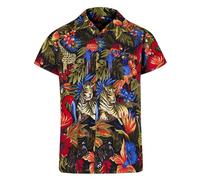 Camicia Hawaiana da Uomo, Camicia Hawaiana a Maniche Corte, Camiciotto Divertente - Camiciotto Brutto con Animali della Giungla, Camicie Funky Uomo per Addio al Celibato - Accessori Addio al Celibato