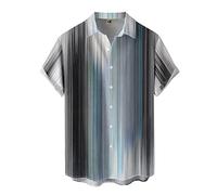 Camicia hawaiana da uomo, per il tempo libero, da lavoro, alla moda, con motivo, per la corsa, per adolescenti, retrò, oversize, maglietta hawaiana, da uomo, in cotone, per coppie, Bianco #4., XXL