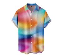 Camicia hawaiana da uomo, per il tempo libero, da lavoro, alla moda, con motivo, per la corsa, per adolescenti, retrò, oversize, maglietta hawaiana, da uomo, in cotone, per coppie, Giallo #8., 3XL