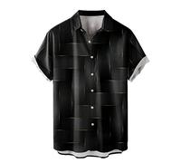 Camicia hawaiana da uomo, per il tempo libero, da lavoro, alla moda, con motivo, per la corsa, per adolescenti, retrò, oversize, maglietta hawaiana, da uomo, in cotone, per coppie, grigio scuro #1
