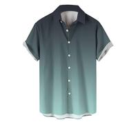 Camicia hawaiana da uomo XXXL a maniche corte tramonto albero di cocco foglia floreale estate spiaggia casual festa vacanza camicia, O, 3XL