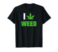 Camicia I Love Weed, foglia di cannabis in marijuana Maglietta