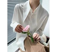 Camicia In Chiffon Da Donna Con Maniche Lunghe Top Collo A Punta Blusa Elegante