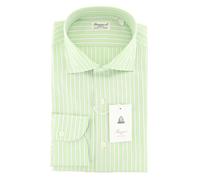 Camicia In Cotone A Righe Verdi Finamore Napoli - Slim - (FW)