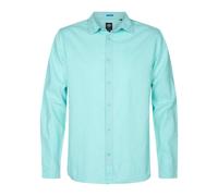 Camicia in cotone e lino taglio dritto Blu S Fantasia