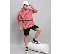 Camicia In Cotone Stampata A Strisce Tigre Oversize Maniche Corte T-Shirt XS-3XL