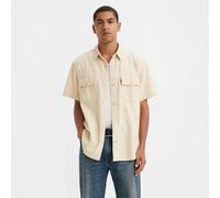Camicia in denim ampia western Beige S Tinta unita