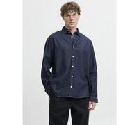 JACK & JONES Jornorrebro - Maglietta in Denim LS Noos, Blu Jeans Scuro, L