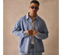 Camicia in denim oversize con collo, abbottonatura frontale, maniche lunghe e spalle scese, essenziale per la primavera e l'estate L,M,S,XL,XXLColore unicoDenim