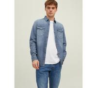 Camicia in denim slim-fit Blu XXL Tinta unita