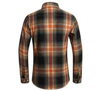 Camicia in flanella da uomo a maniche lunghe, a quadri, con tasche sul petto, vestibilità normale, da lavoro, a maniche lunghe, da lavoro, casual, per il tempo libero, O grigio scuro, L