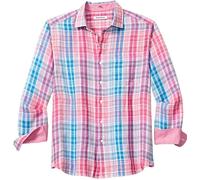 Camicia In Lino A Quadri Tommy Bahama Da Uomo, Paradise Cay, Very Berry, S
