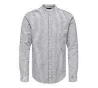 Camicia in lino a righe a manica lunga da uomo ONLY&SONS Slim Fit casual