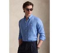 Camicia in lino Custom Fit Blu S Tinta unita