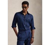 Camicia in lino Custom Fit Blu XXL Tinta unita