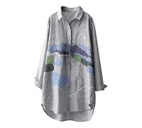 Camicia in Lino Donna Camicia Donna Manica Lunga Abbigliamento Moda Camicetta Elegante Bluse E Camicie da Camicette Eleganti Bianche Maniche Corte Maglia Corta T Shirt Blu Maglietta Cerimonia Estiva