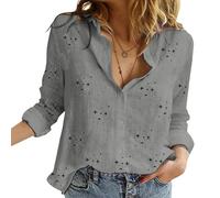 Camicia In Lino Donna Camicia Lino Donna Manica Lunga Curvy Top Eleganti T Shirt Elegante Estiva Copricostumi Sangallo Copricostume Bianca Maglia Gialla Scollo A V Blusa Camice Bianco 5Xl Maglietta
