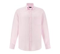 Camicia in lino Soffio con motivo a righe, Uomo, BIANCO RIGHE ROSA, Taglia: 040