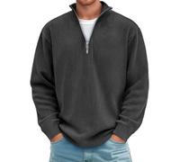 Camicia in Velluto a Coste con Collo Alto, Cerniera, Manica Lunga, Casual, Morbida e Calda, Giacca Testurizzata per la Stagione Autunno-Inverno